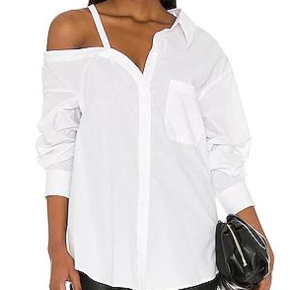L'Academie Tops - L'Academie Off Shoulder Blouse in White